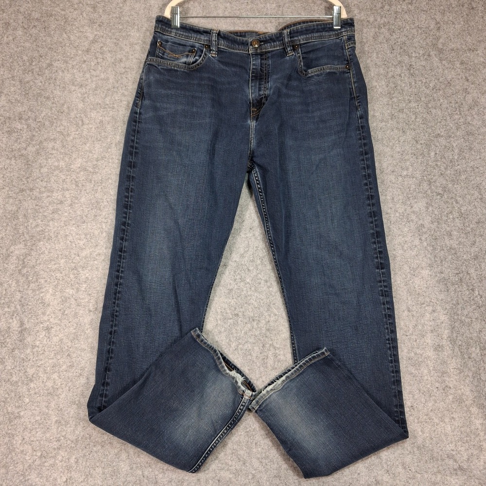 Revtown Jeans Mens 38x34 Blue Sharp Denim Stretch Straight Leg Pants